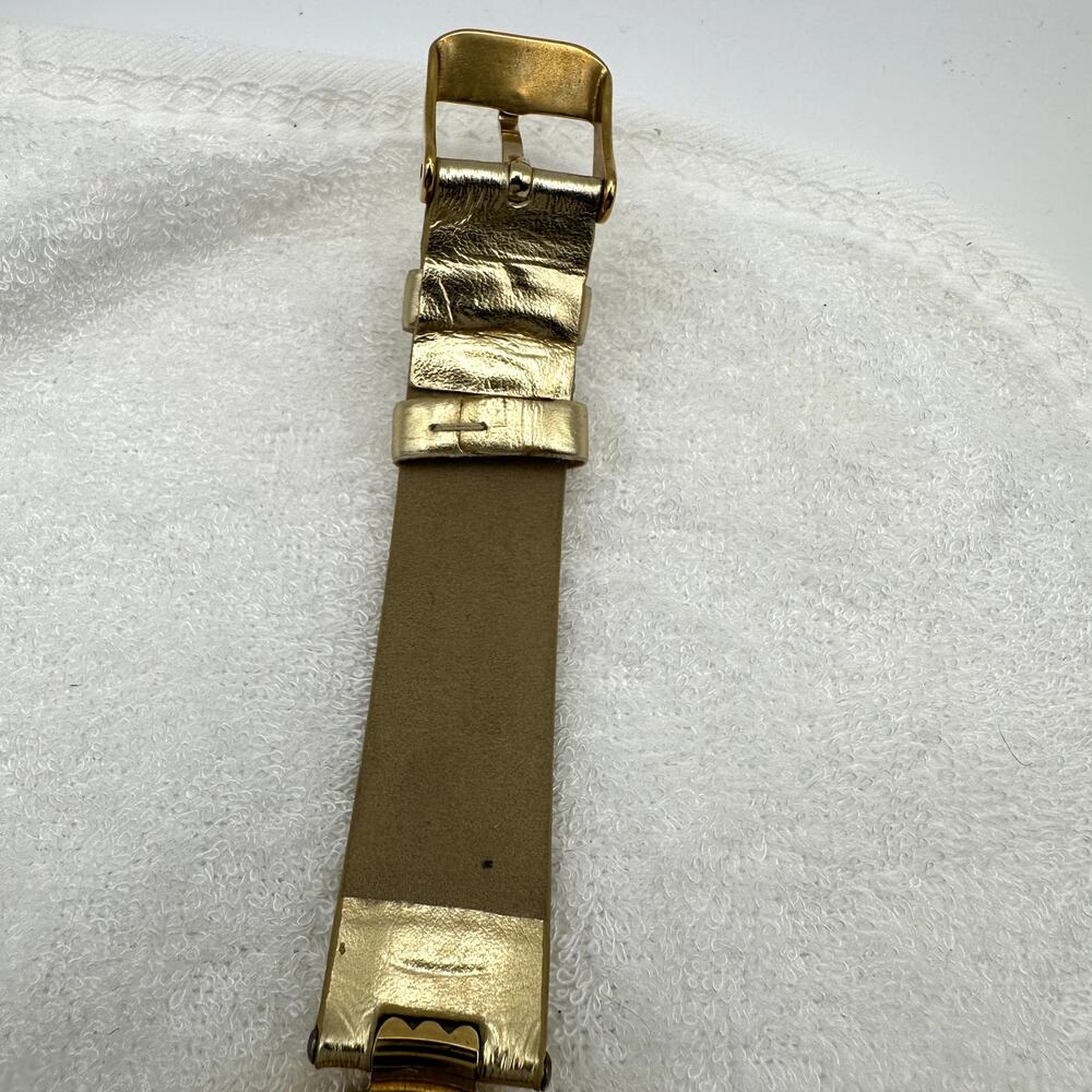 Elizabeth Taylor Gold Tone Rhinestone Bezel Women's Quartz Watch Metallic Strap - Picture 6 of 9